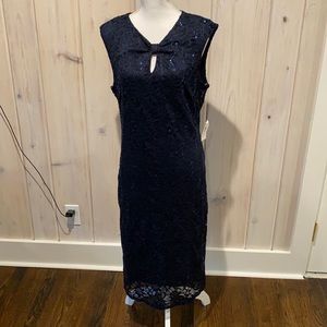 Navy NW Neiman Marcus dress with sequins NWT